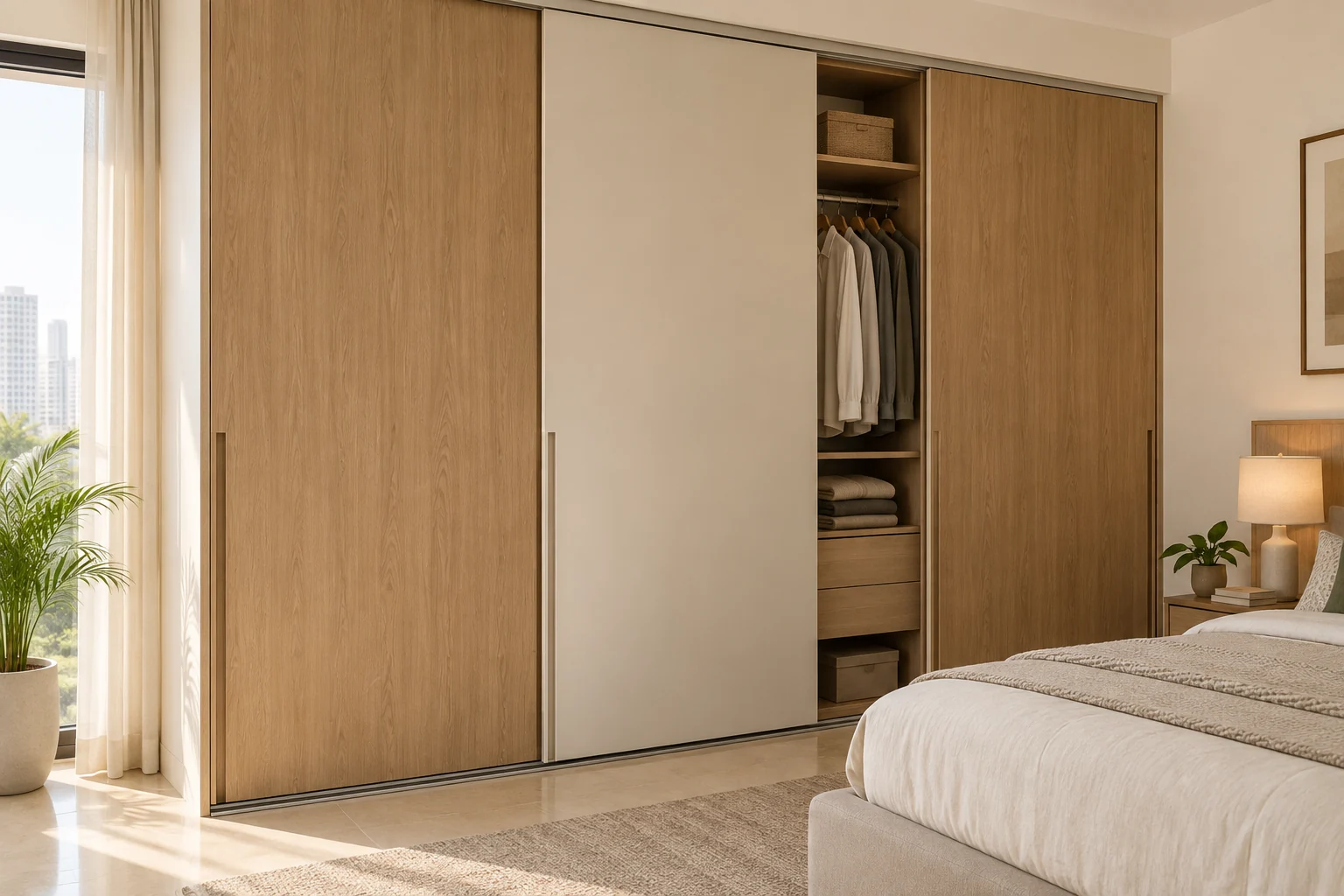 A wardrobe brief that starts with your storage — illustrative design